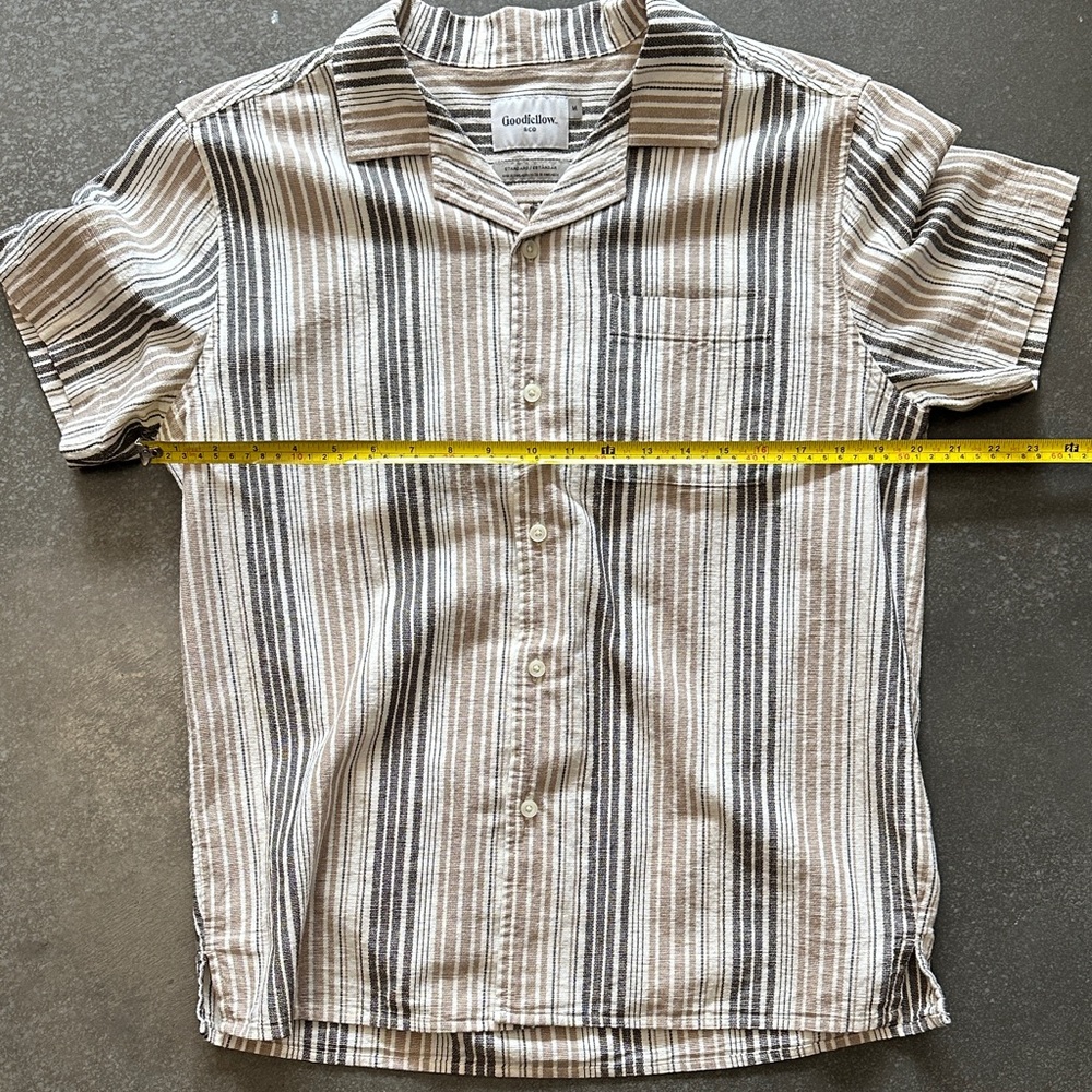 Goodfellow & Co Men's Casual Striped Shirt - Black and White